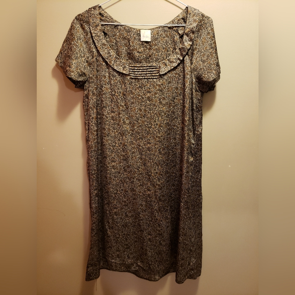CAMAIEU Dark Brown Floral Mini Dress